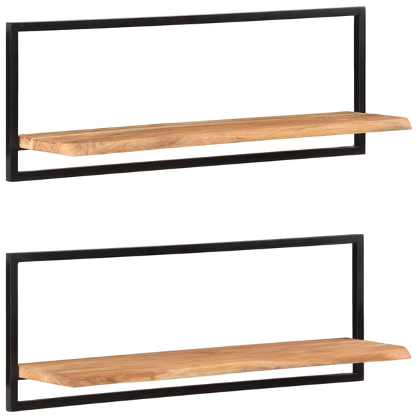 Akazienholz Wandregale, 2er Set