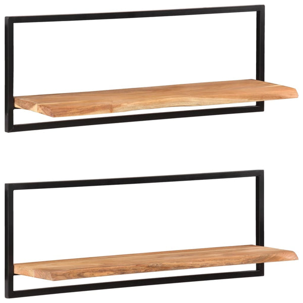 Akazienholz Wandregale, 2er Set