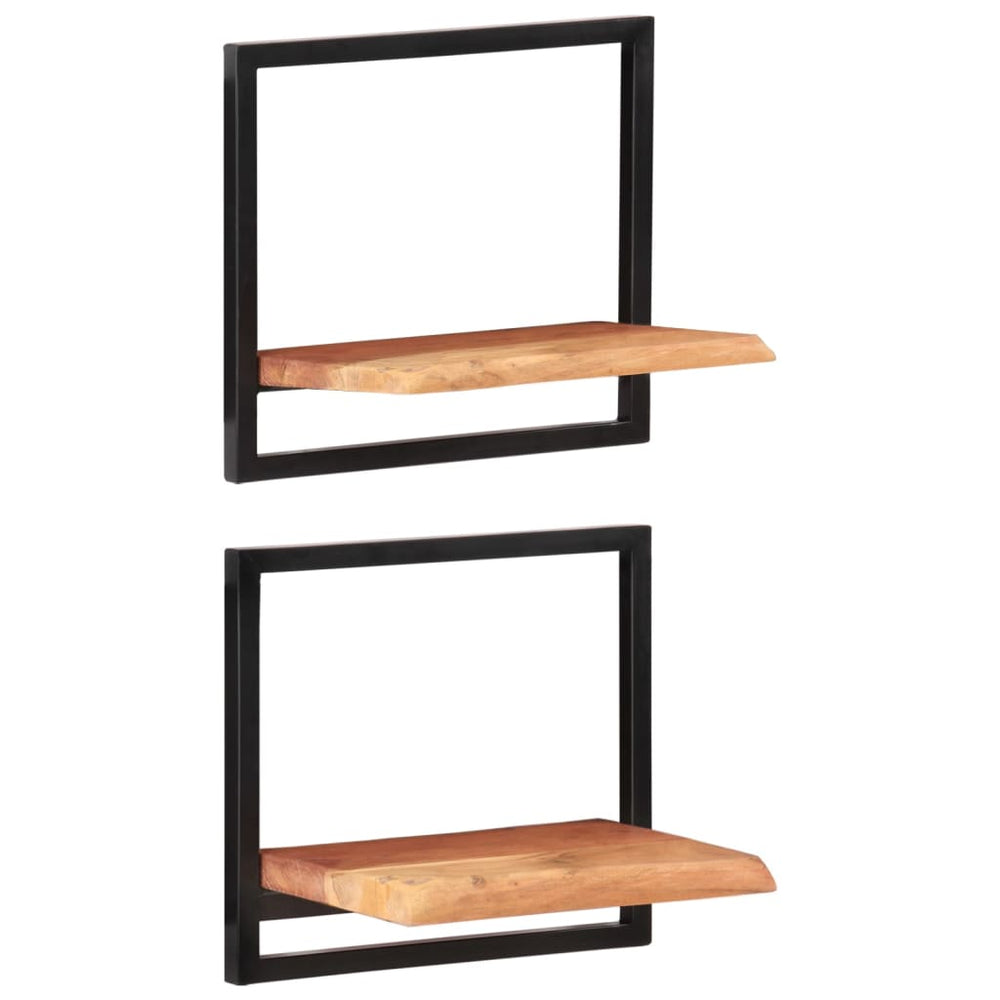 vidaXL Étagères murales 2 pcs 40x24x35 cm Bois d'acacia massif et acier