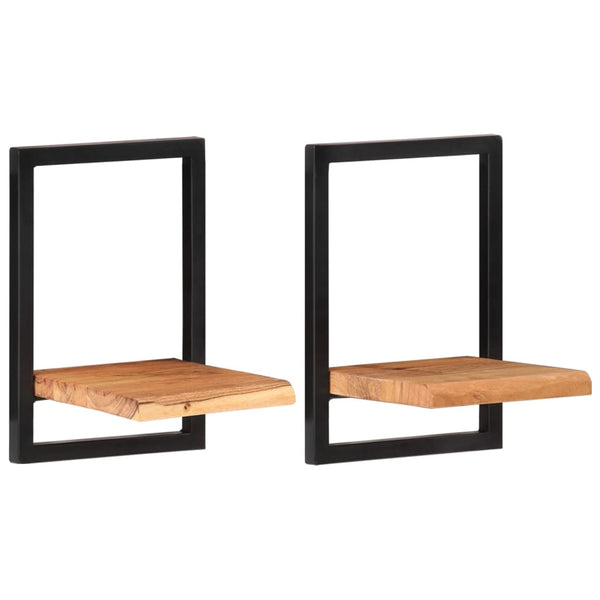 Akazienholz Wandregale, 2er Set