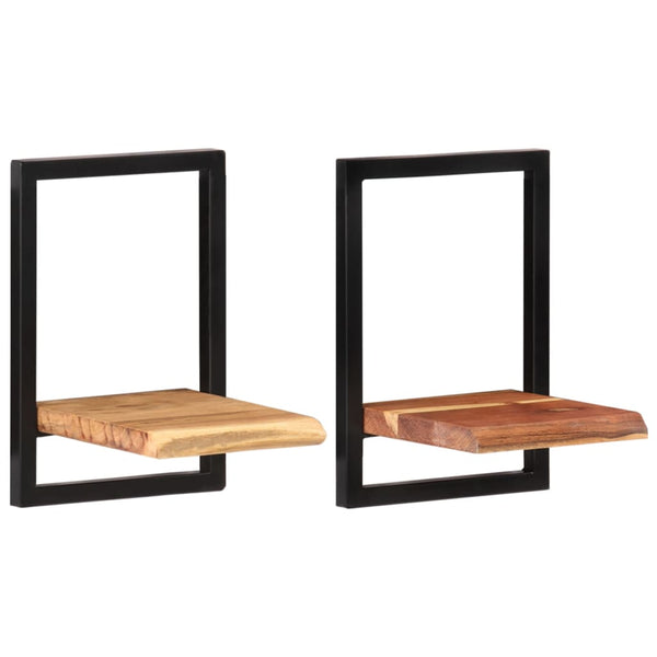 Akazienholz Wandregale, 2er Set