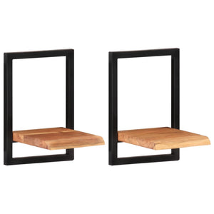 Akazienholz Wandregale, 2er Set