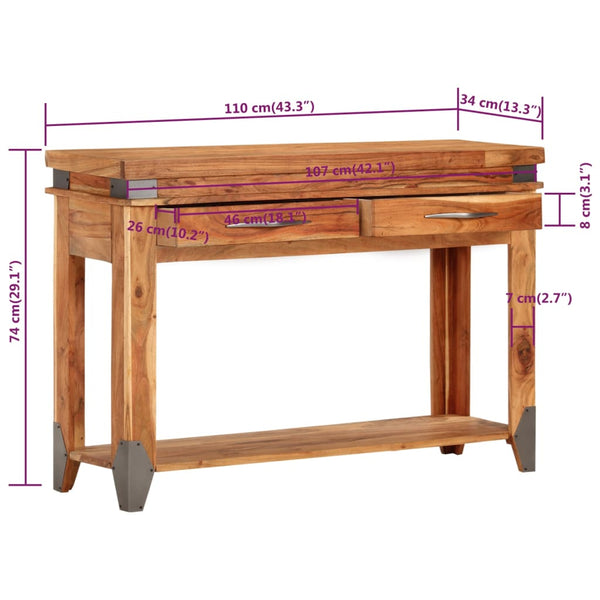 Konsolentisch Akazie Massivholz 110 cm