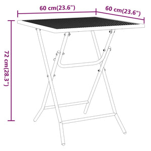 Gartentisch 60x60x72 cm Streckmetall Anthrazit