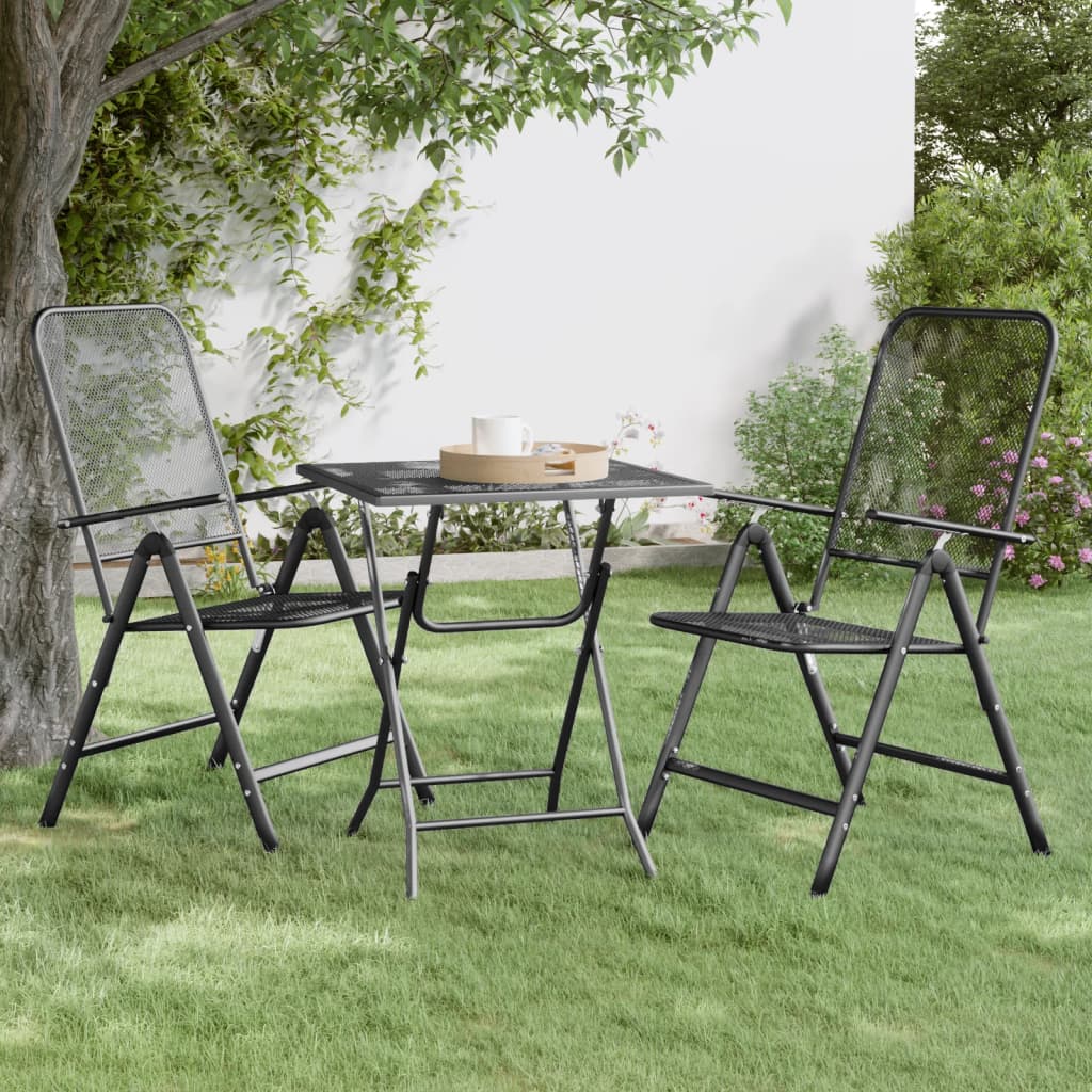 Gartentisch 60x60x72 cm Streckmetall Anthrazit