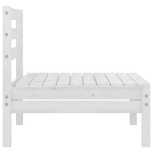 2-Sitzer-Gartensofa Weiß Kiefer Massivholz