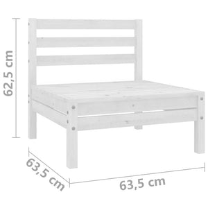 3-tlg. Garten-Lounge-Set Weiß Kiefer Massivholz