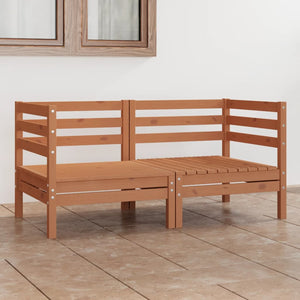 2-Sitzer-Gartensofa Honigbraun Massivholz Kiefer