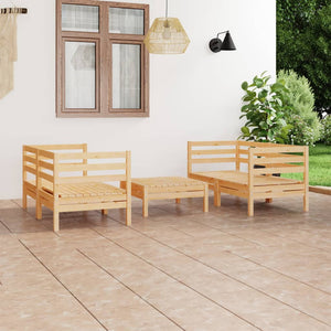 5-tlg. Garten-Lounge-Set Kiefer Massivholz