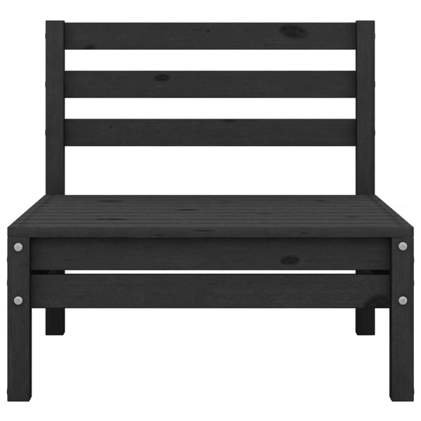 8-tlg. Garten-Lounge-Set Schwarz Massivholz Kiefer