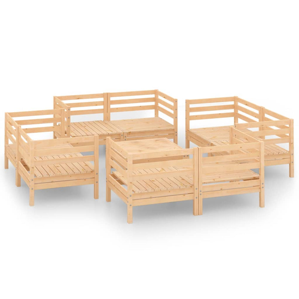 vidaXL 9-piece Garden Lounge Set Solid Pine Wood