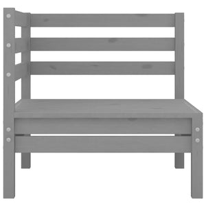 13-tlg. Garten-Lounge-Set Grau Kiefer Massivholz