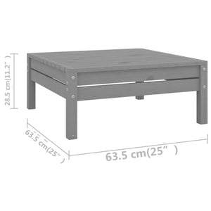 6-tlg. Garten-Lounge-Set Grau Kiefer Massivholz