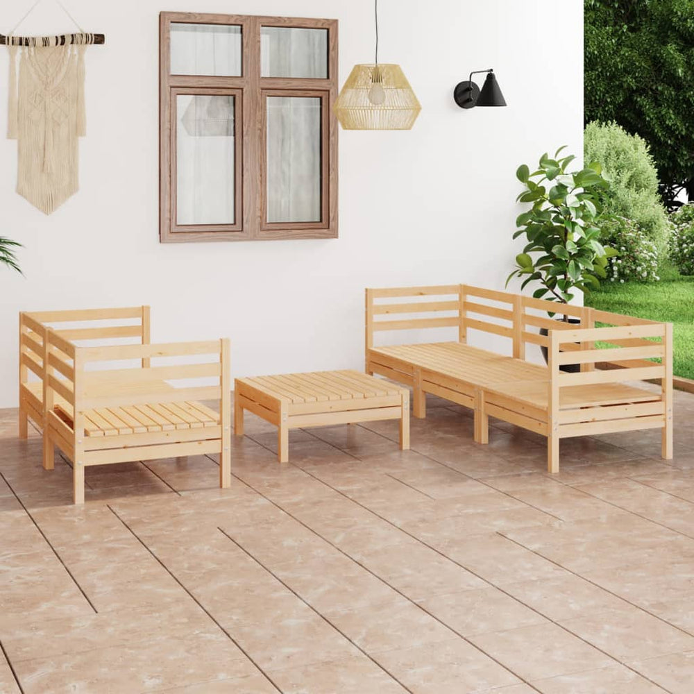 vidaXL 6-Piece Garden Lounge Set Solid Pine Wood