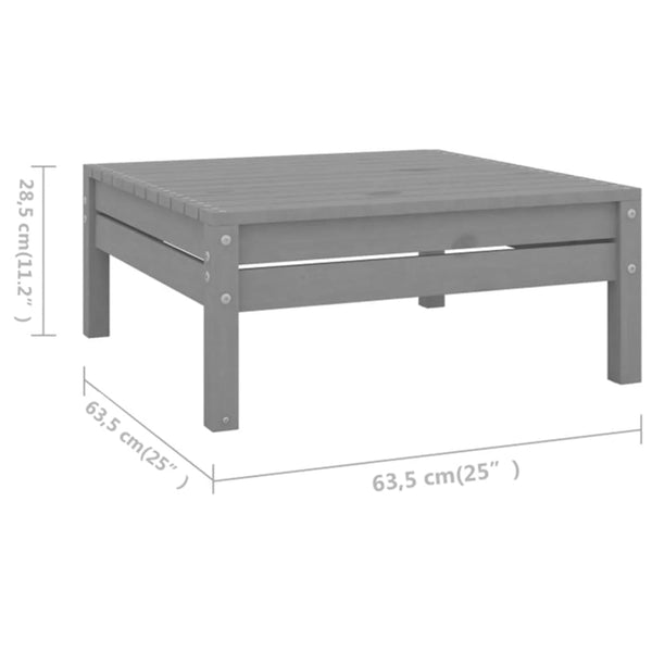 6-tlg. Garten-Lounge-Set Grau Kiefer Massivholz