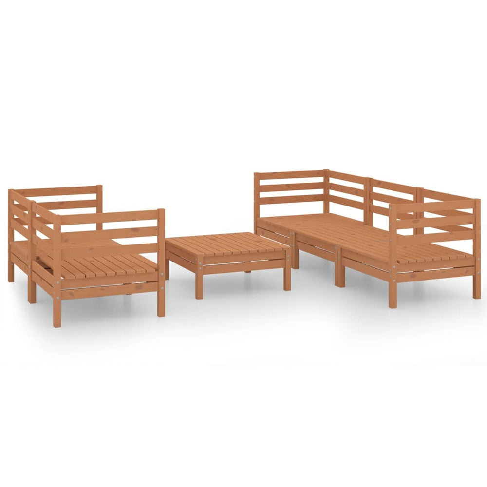 vidaXL 6-piece Garden Lounge Set Honey Brown Solid Pine Wood