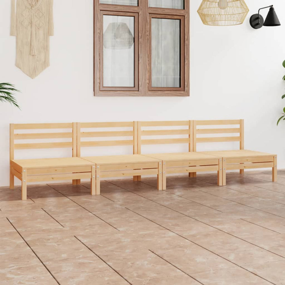 vidaXL 4-Piece Garden Lounge Set Solid Pine Wood