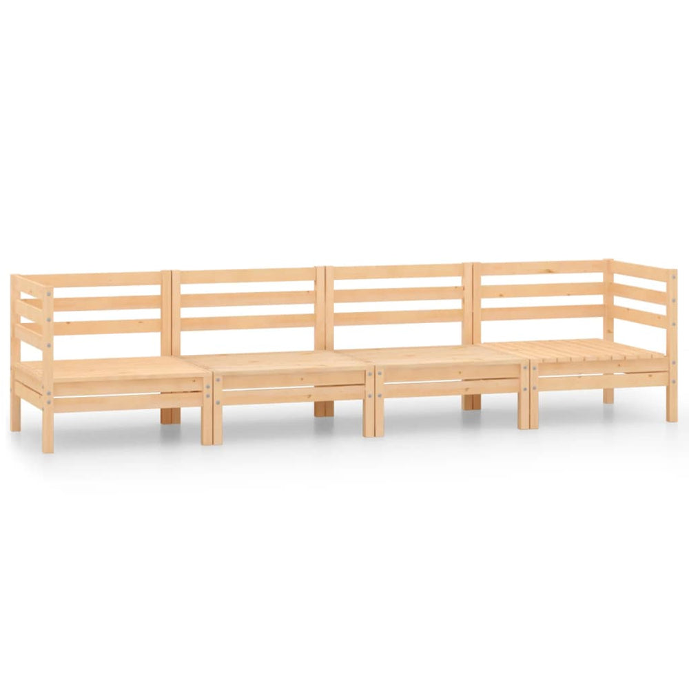 vidaXL 4-Piece Garden Lounge Set Solid Pine Wood