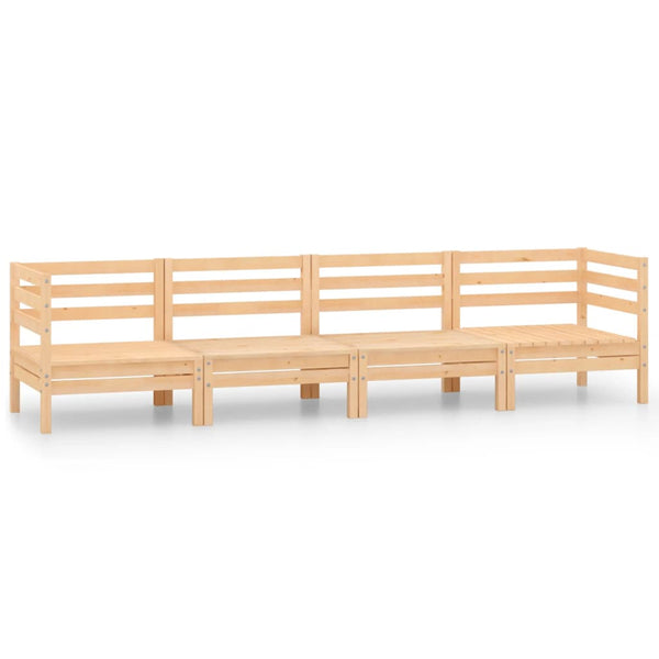 4-tlg. Garten-Lounge-Set Kiefer Massivholz