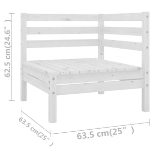 5-tlg. Garten-Lounge-Set Weiß Kiefer Massivholz