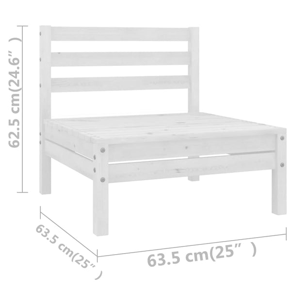 5-tlg. Garten-Lounge-Set Weiß Kiefer Massivholz