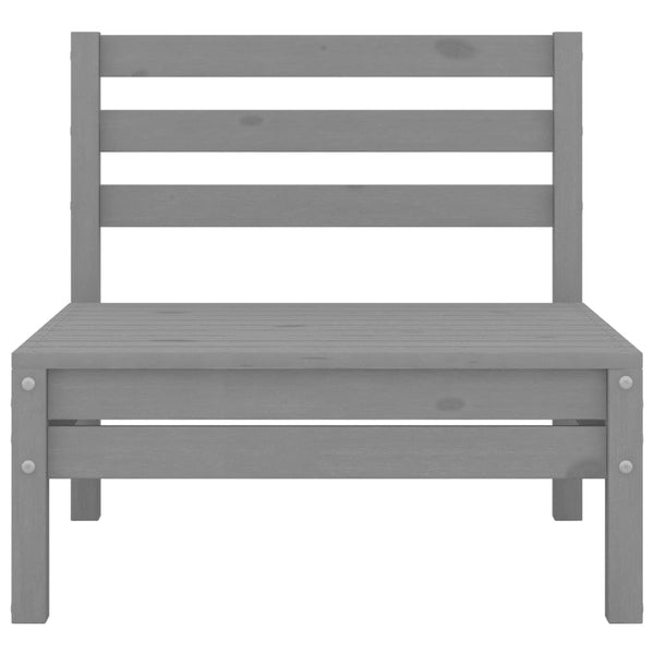 5-tlg. Garten-Lounge-Set Grau Kiefer Massivholz