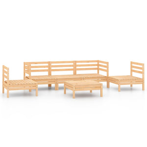 6-tlg. Garten-Lounge-Set Kiefer Massivholz