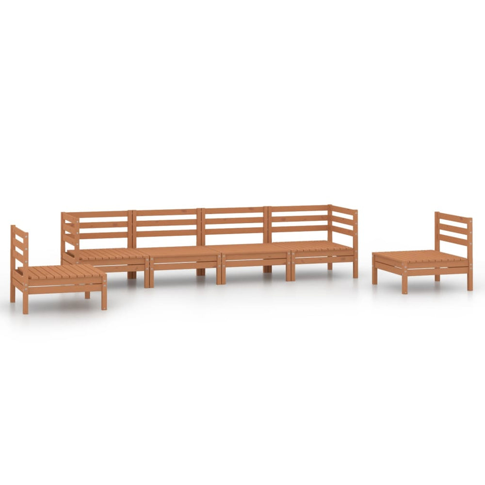 vidaXL 6-piece Garden Lounge Set Honey Brown Solid Pine Wood