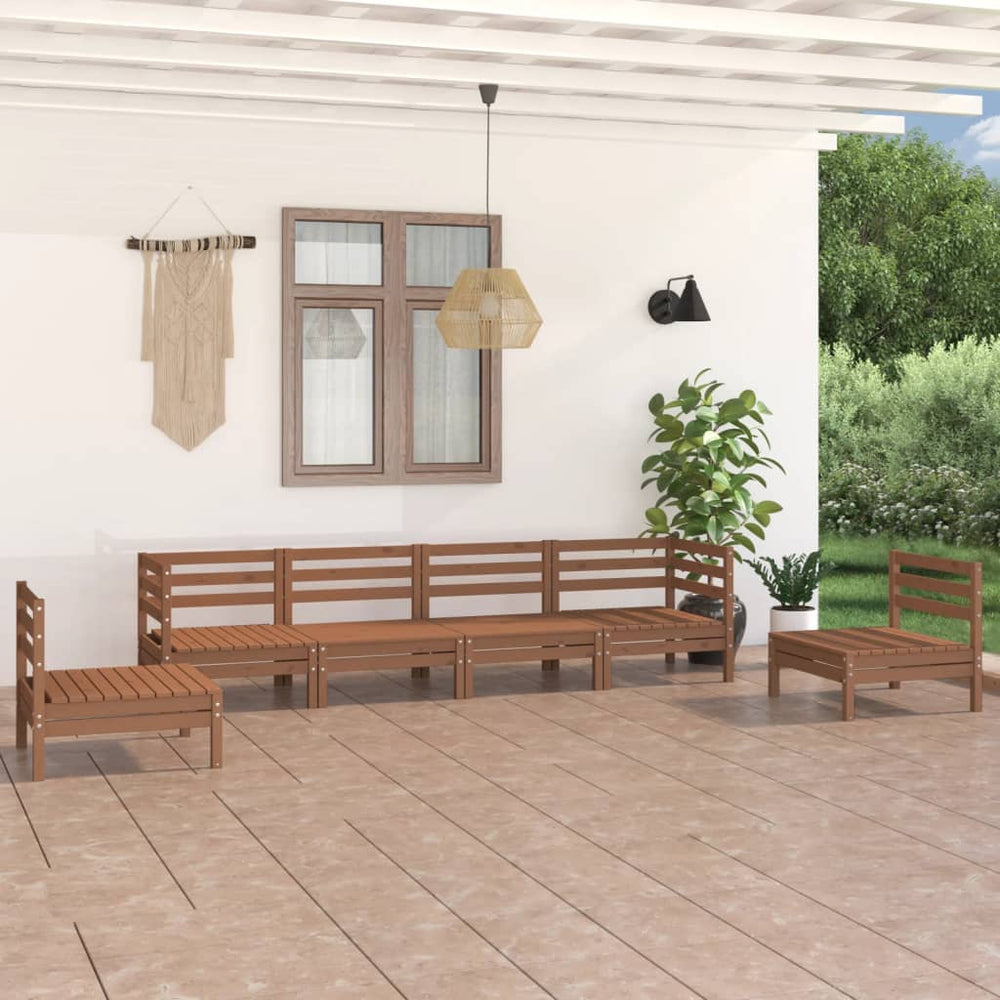 vidaXL 6-piece Garden Lounge Set Honey Brown Solid Pine Wood