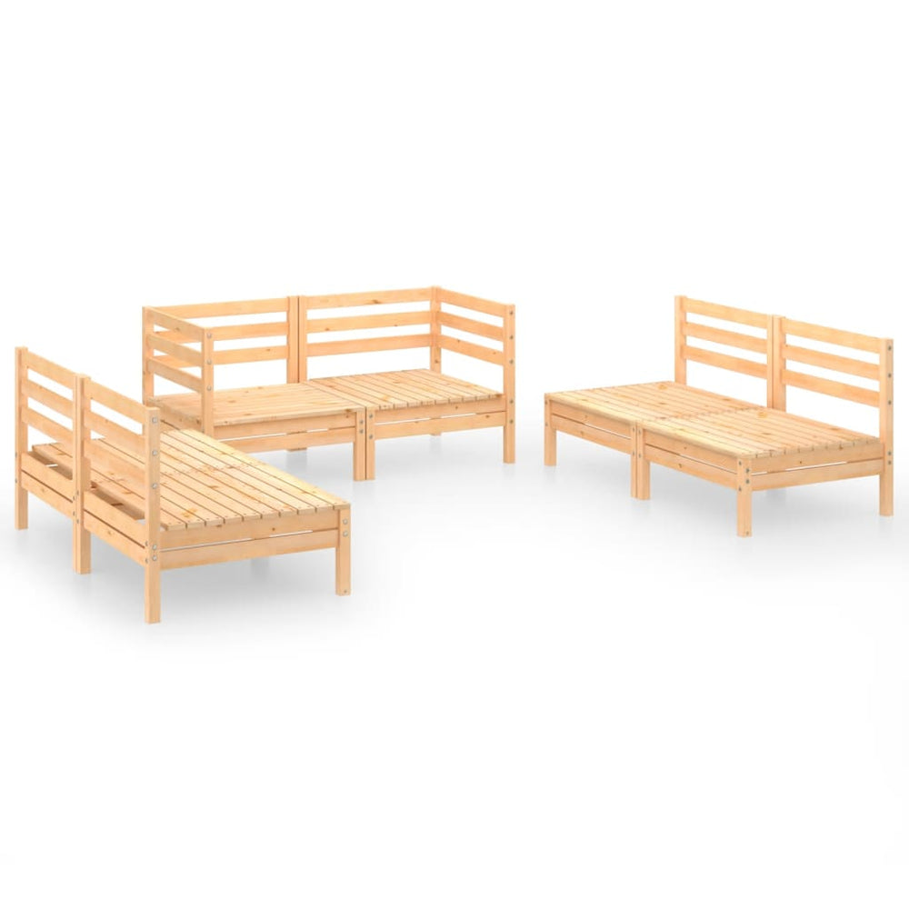 vidaXL 6-Piece Garden Lounge Set Solid Pine Wood