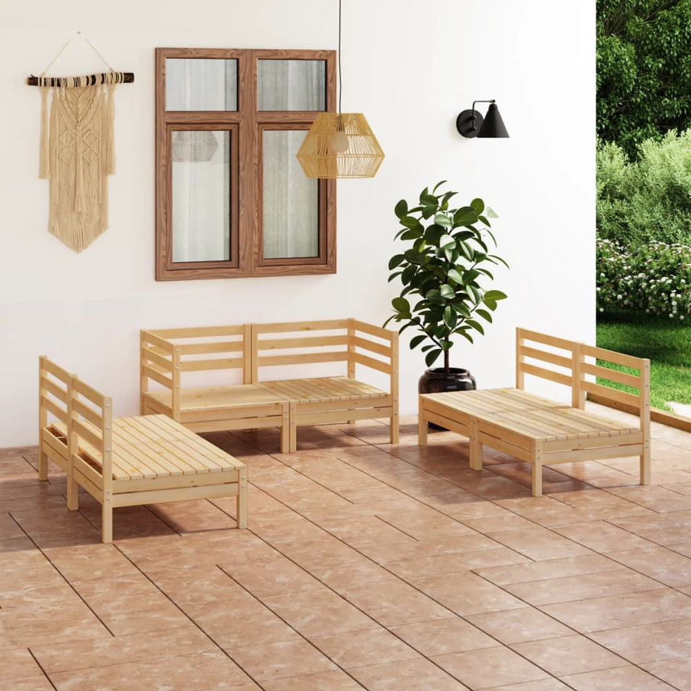 vidaXL 6-Piece Garden Lounge Set Solid Pine Wood