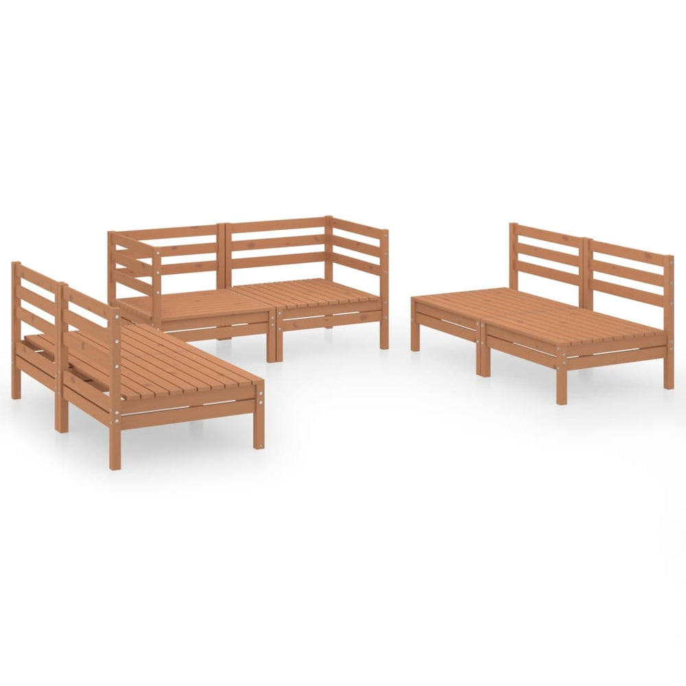 vidaXL 6-piece Garden Lounge Set Honey Brown Solid Pine Wood