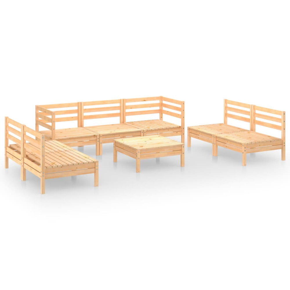 vidaXL 8-Piece Garden Lounge Set Solid Pine Wood