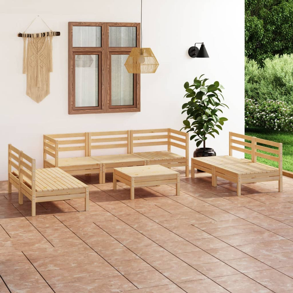 vidaXL 8-Piece Garden Lounge Set Solid Pine Wood