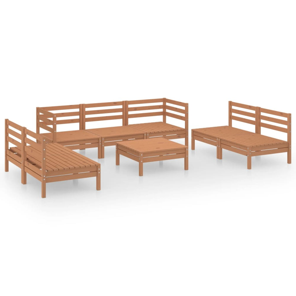vidaXL 8-Piece Garden Lounge Set Honey Brown Solid Pine Wood