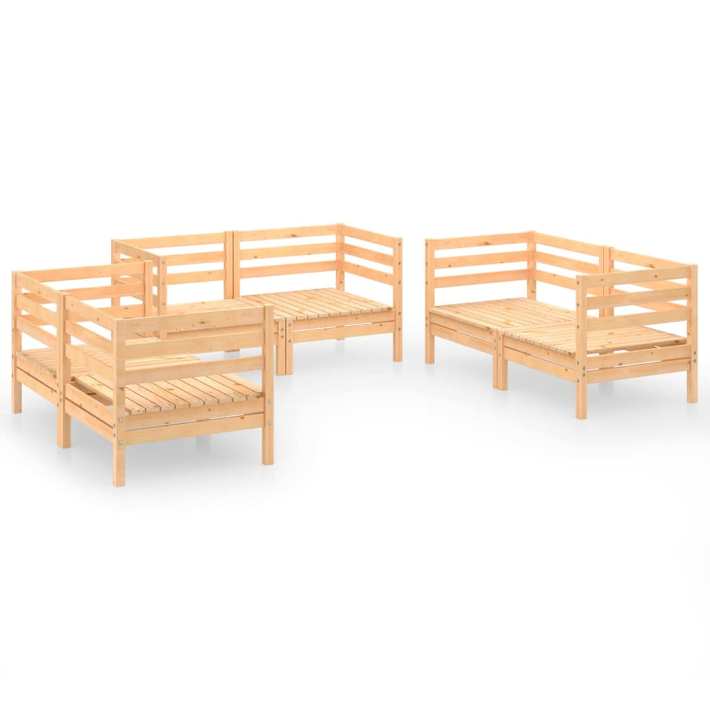 vidaXL 6-Piece Garden Lounge Set Solid Pine Wood