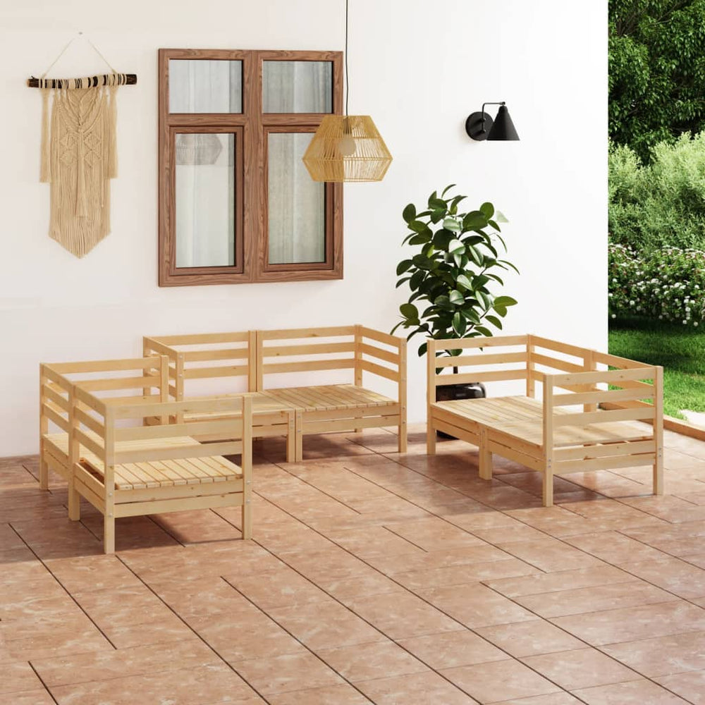vidaXL 6-Piece Garden Lounge Set Solid Pine Wood