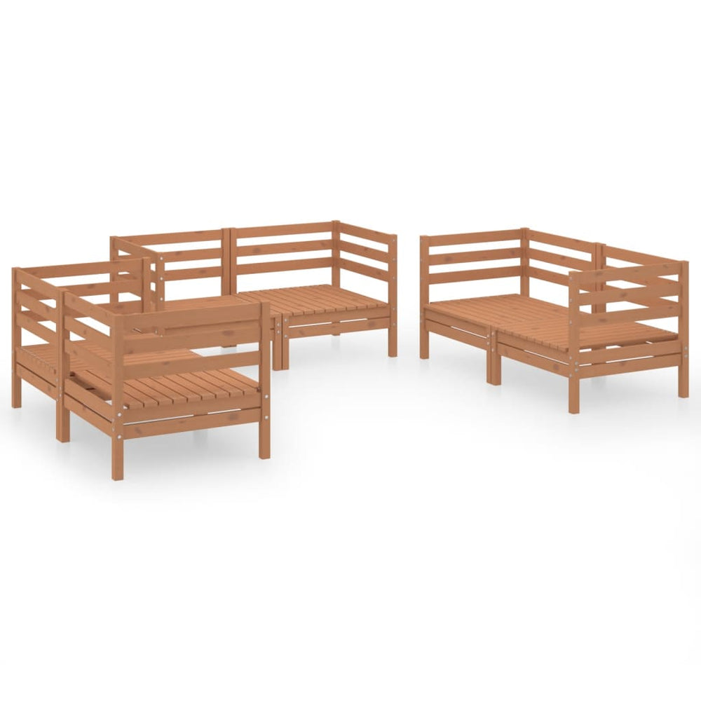 vidaXL 6-piece Garden Lounge Set Honey Brown Solid Pine Wood