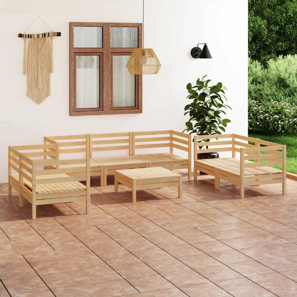 vidaXL 8-Piece Garden Lounge Set Solid Pine Wood