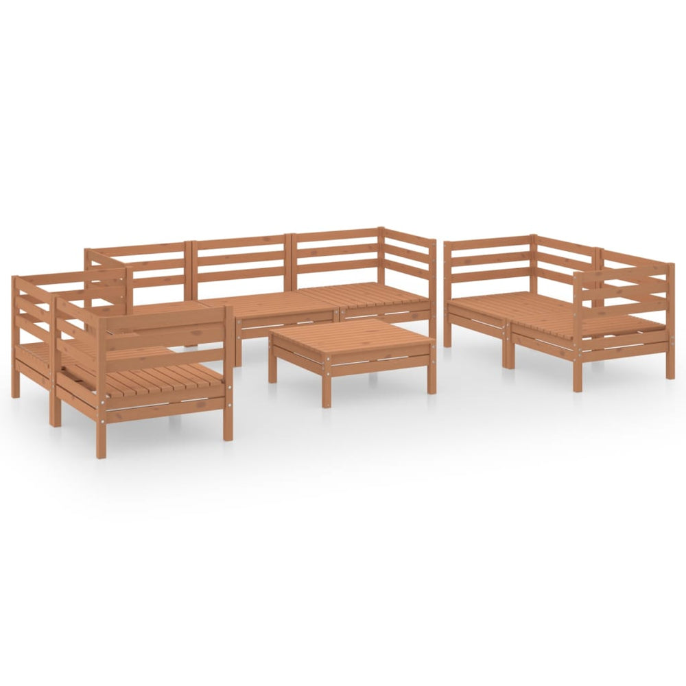vidaXL 8-Piece Garden Lounge Set Honey Brown Solid Pine Wood