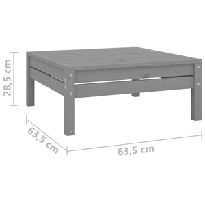 3-tlg. Garten-Lounge-Set Grau Massivholz Kiefer