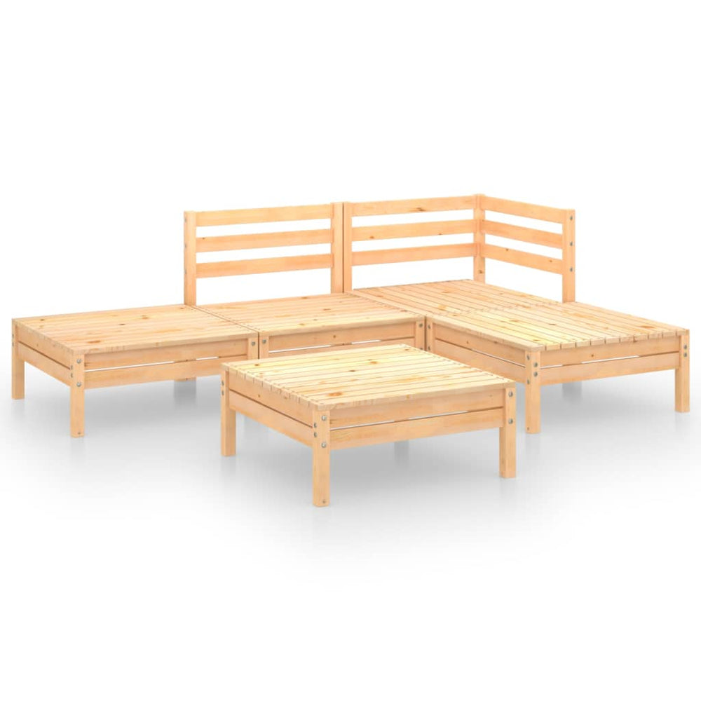 vidaXL 5-Piece Garden Lounge Set Solid Pine Wood