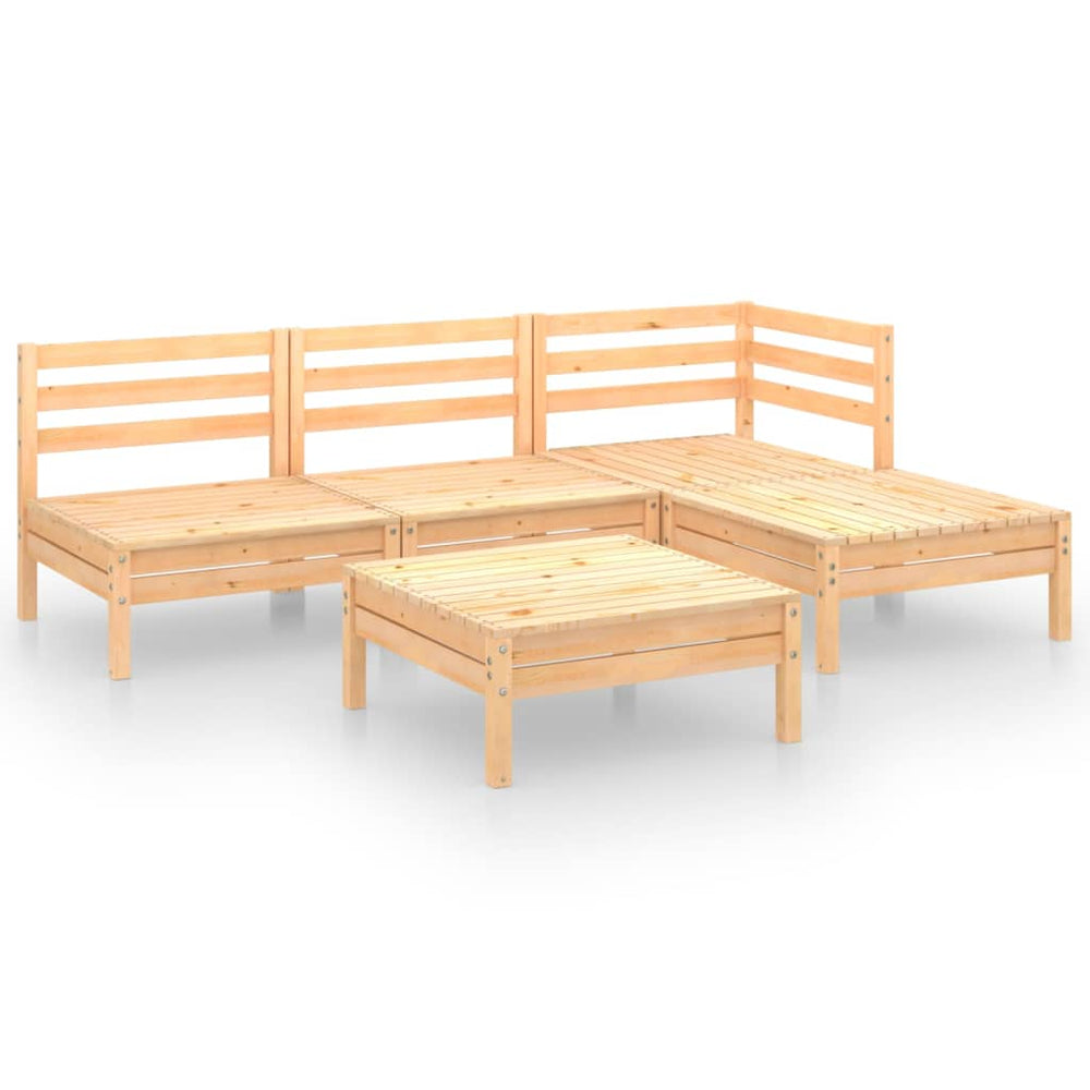 vidaXL 5-Piece Garden Lounge Set Solid Pine Wood