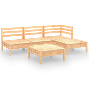 5-tlg. Garten-Lounge-Set Massivholz Kiefer