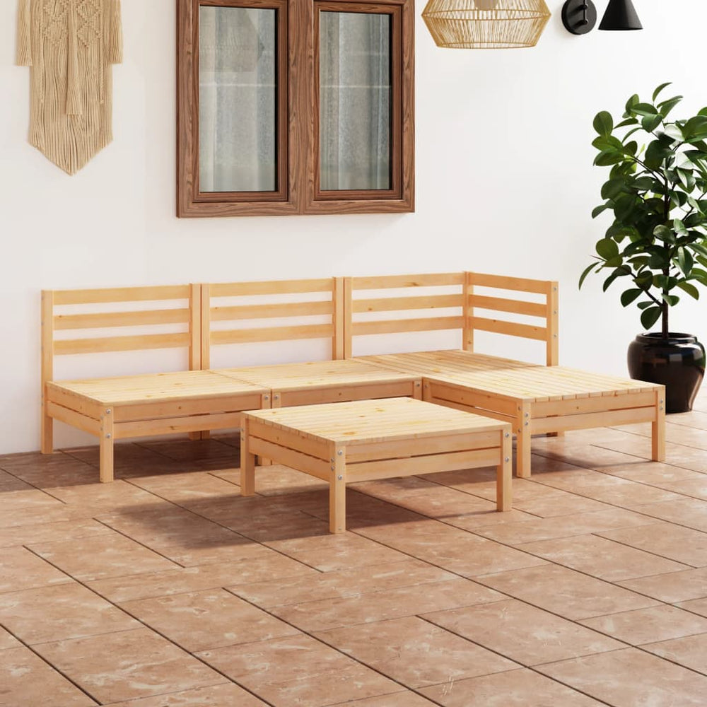 vidaXL 5-Piece Garden Lounge Set Solid Pine Wood