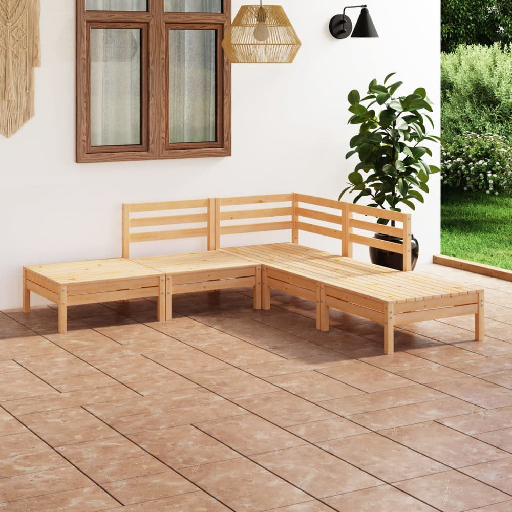 vidaXL 5-Piece Garden Lounge Set Solid Pine Wood