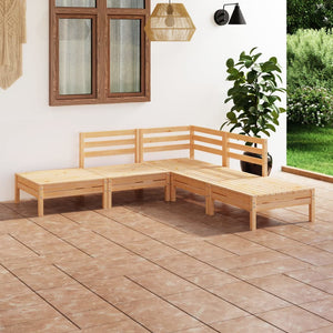 5-tlg. Garten-Lounge-Set Massivholz Kiefer