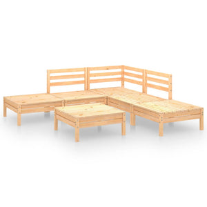 6-tlg. Garten-Lounge-Set Massivholz Kiefer