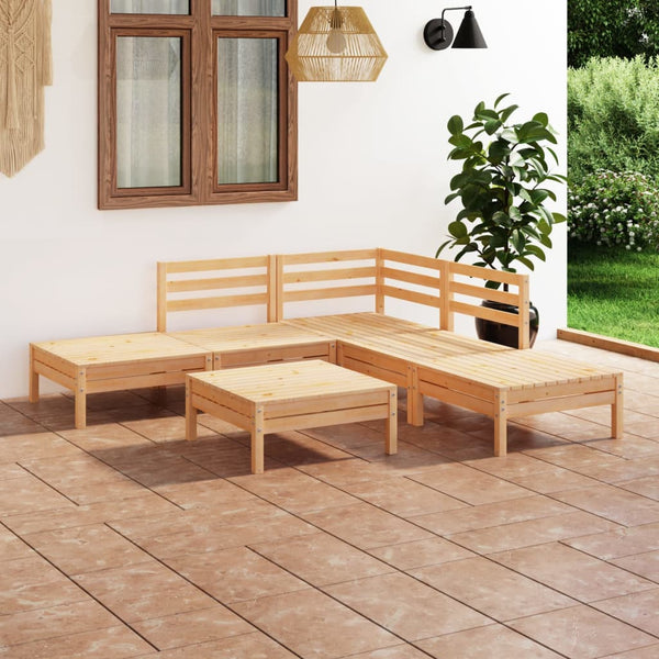 6-tlg. Garten-Lounge-Set Massivholz Kiefer