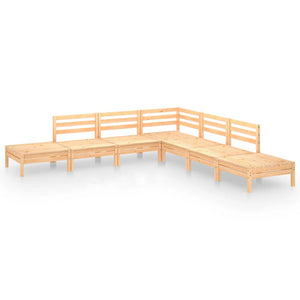 7-tlg. Garten-Lounge-Set Massivholz Kiefer